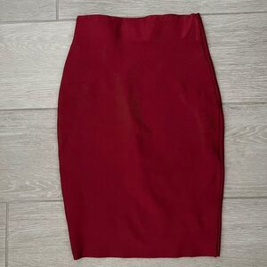 WOW COUTURE Womens Basic Bandage High Waist Mini Skirt Cherry Red size S